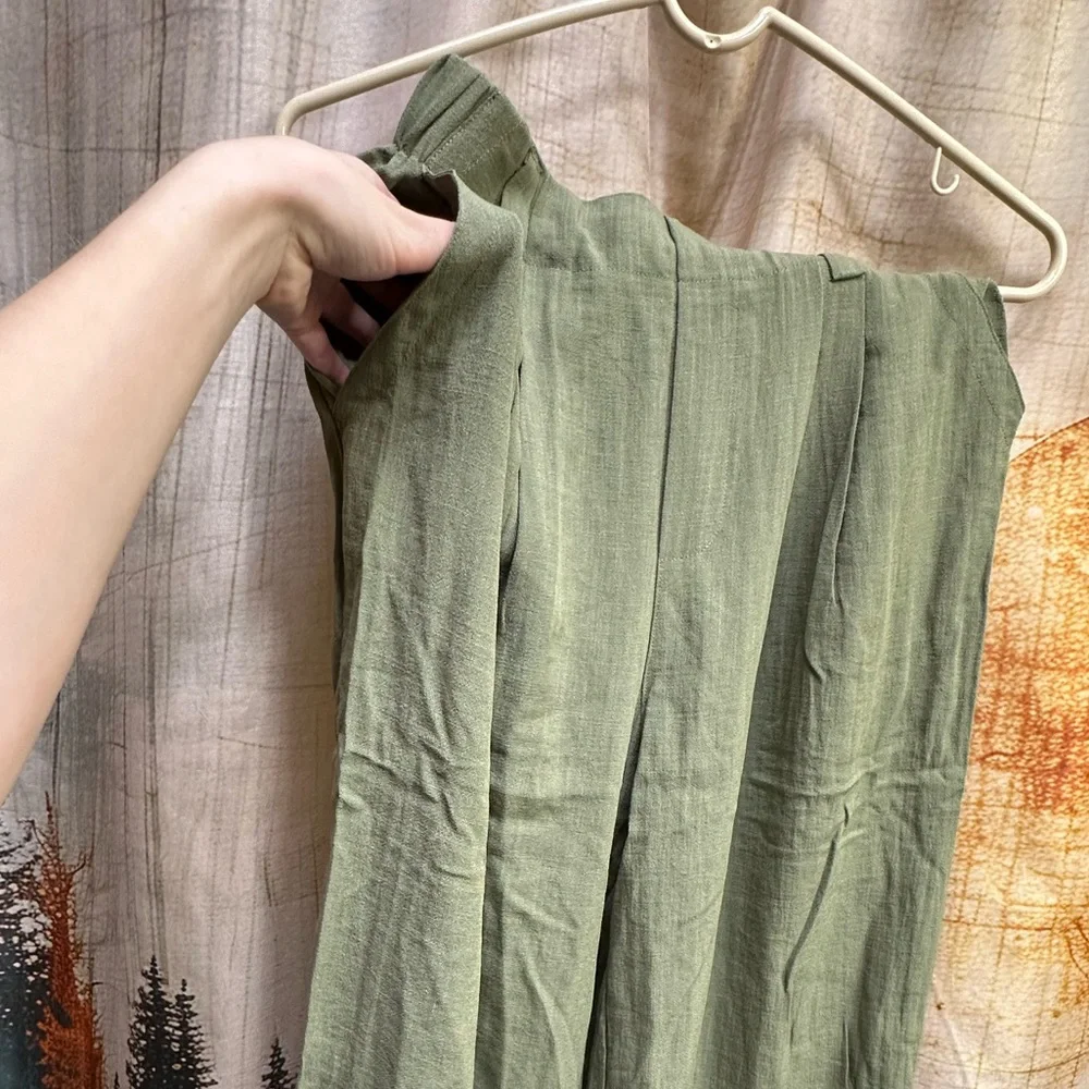 Wide Leg Olive Green Palazzo Pants - Women - Picture 5 of 9